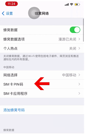 安阳苹果14维修网分享如何给iPhone14的SIM卡设置密码 